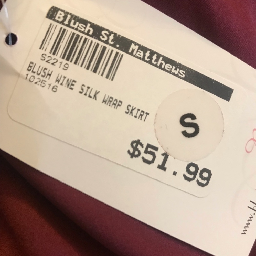 Wine silk wrap skirt